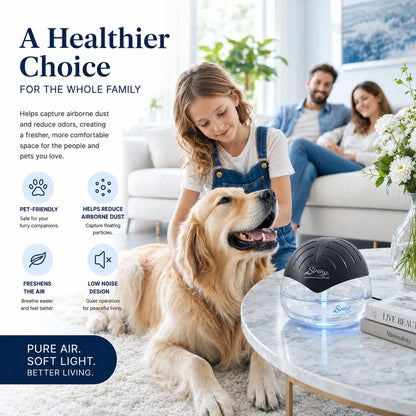 Original Water Air Purifier & Aroma Diffuser with 7-Color LED Light, ETL Certified, Home Air Freshener